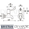 Bristan Lever Bib Taps with 3 Inch Levers Dimensions